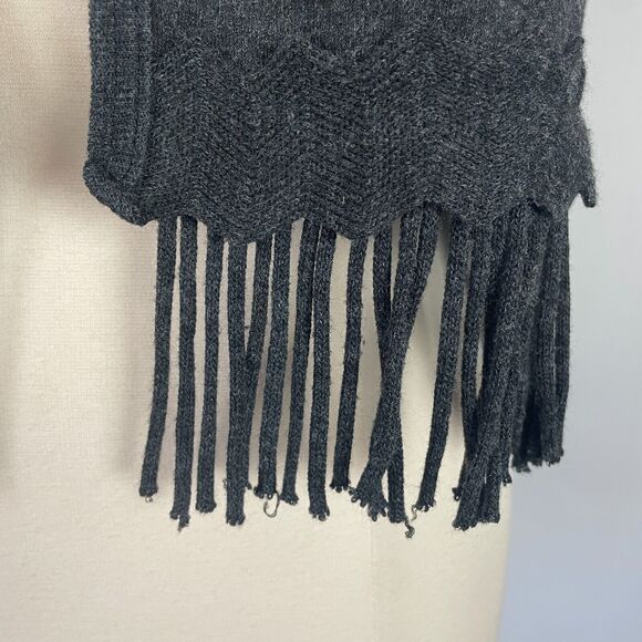 Vintage Sweater Vest Womens Size XL Charcoal Gray Fringe Western Boho Fairy 90s - Picture 8 of 11